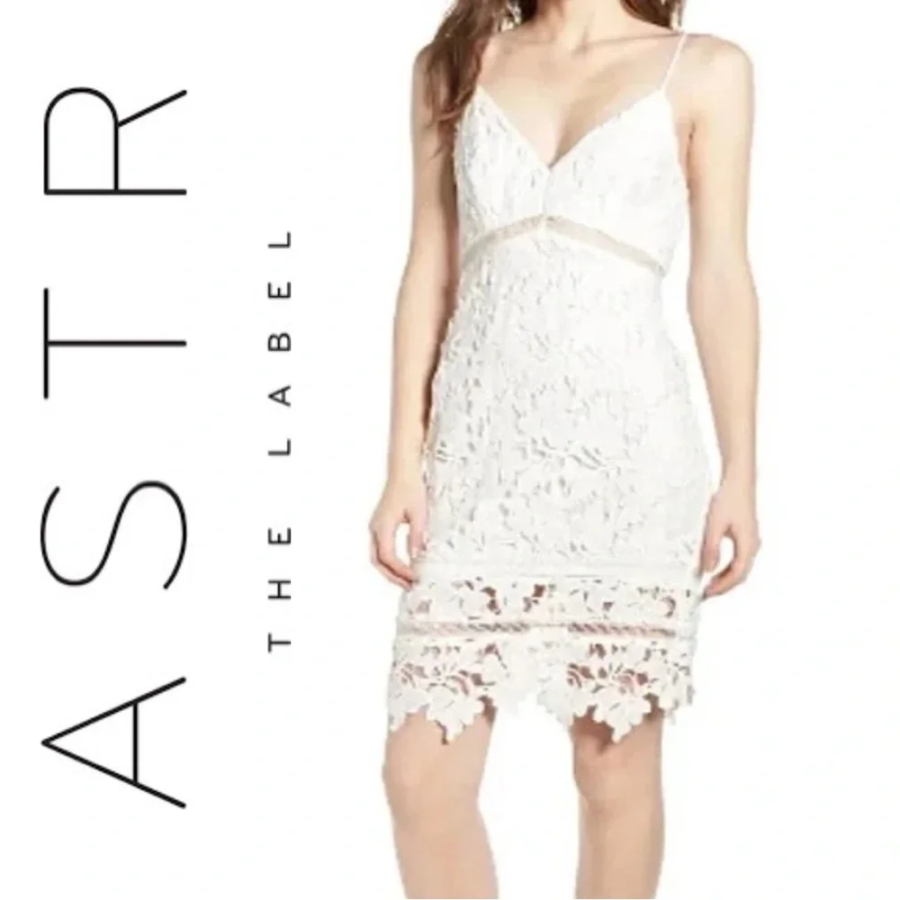 ASTR The Label White Lace Dress